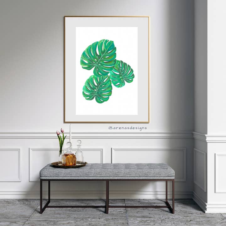 Monstera Trio konsttryck för wholesale av Arenas Designs
