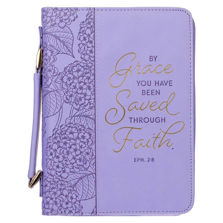 Bible Cover Fashion Lilac By Grace You've Been Saved Eph 2:8 for wholesale by Christian Art Gifts