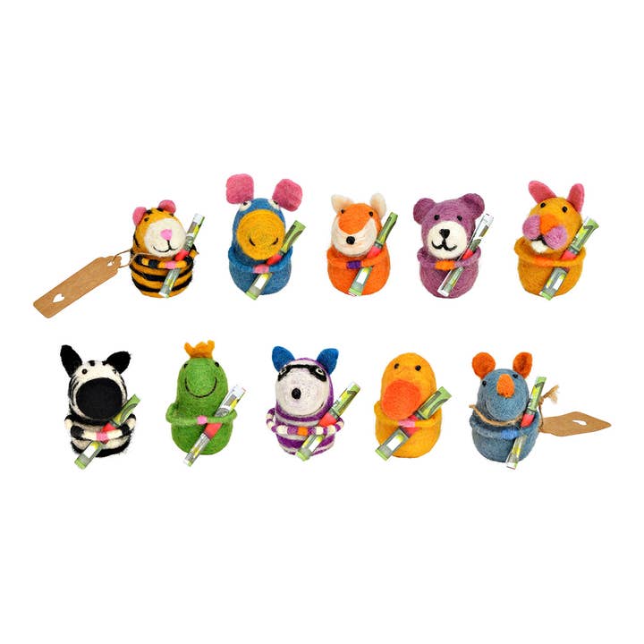 Animais de feltro para presente em dinheiro de feltro 10 vezes, colorido (L/A/P) 4x6x4cm por atacado de Wurm