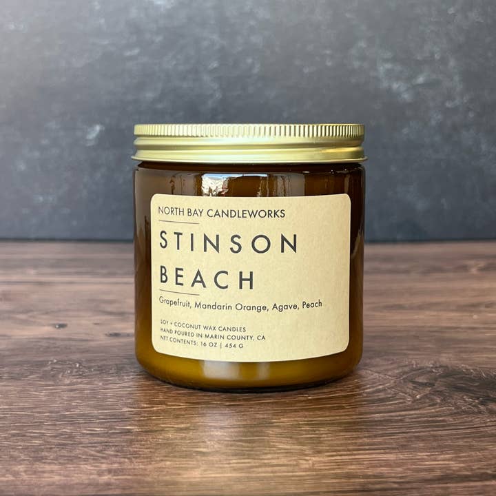North Bay Candleworks - Wholesale Jar/Filled Candle - Stinson Beach (Large Size, 16 oz)1