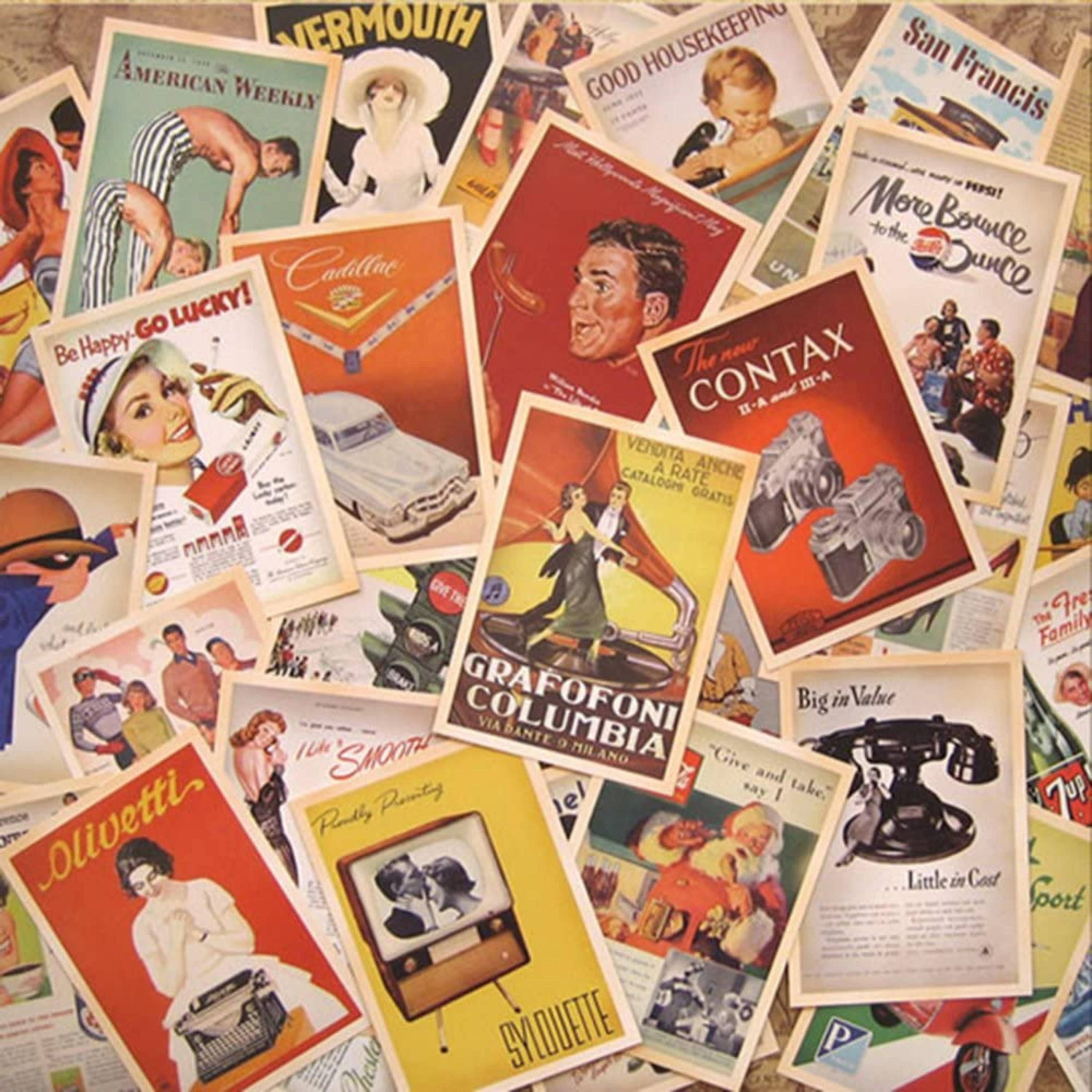 Magnifique Hearts - Wholesale Postcard Set - Vintage Styled Old Advertisement Postcards | Lucky Dip Set 10