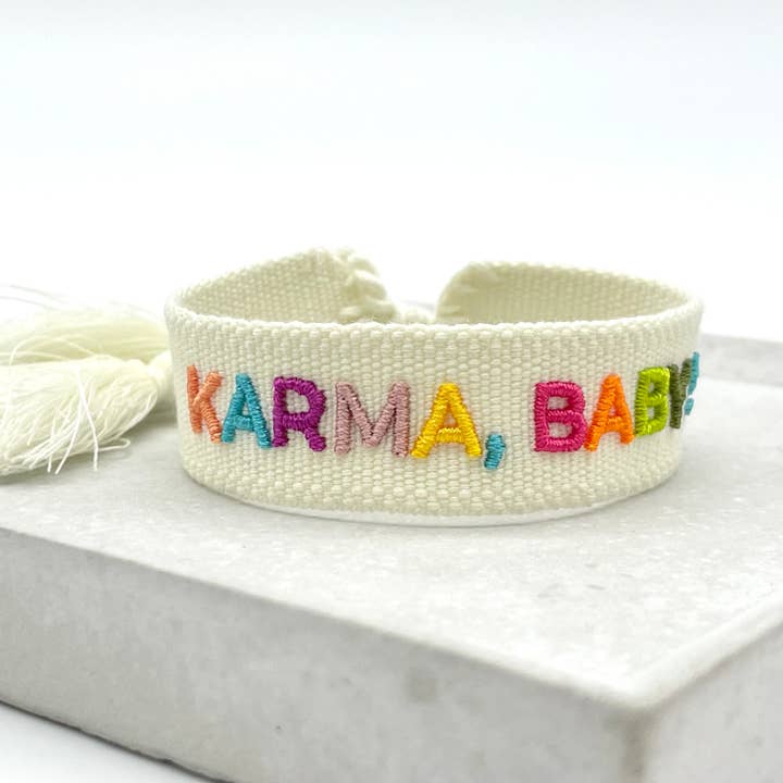 Parsley & Pepper - Wholesale Woven/Braided Bracelet - KARMA, BABY! Statement bracelet woven, embroidered