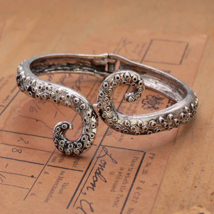 ZAD - Wholesale Cuff Bracelet - From the Deep Octopus Tentacle Cuff Bracelet