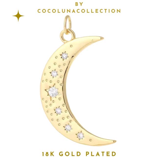 Diamante Crescent Moon | Charm for wholesale by Coco Luna Collection