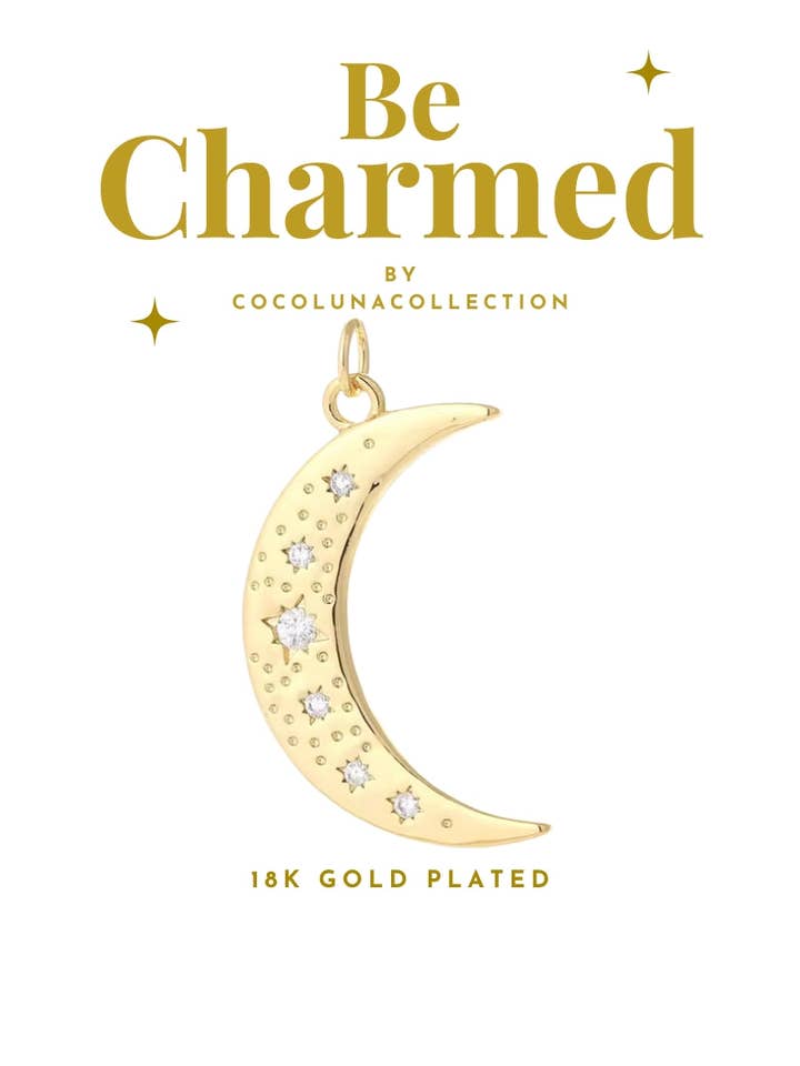 Diamante Crescent Moon | Charm for wholesale by Coco Luna Collection