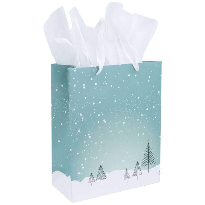 blue white Rectangular Cardboard Bag 26x12x32cm Polar for wholesale on Faire1