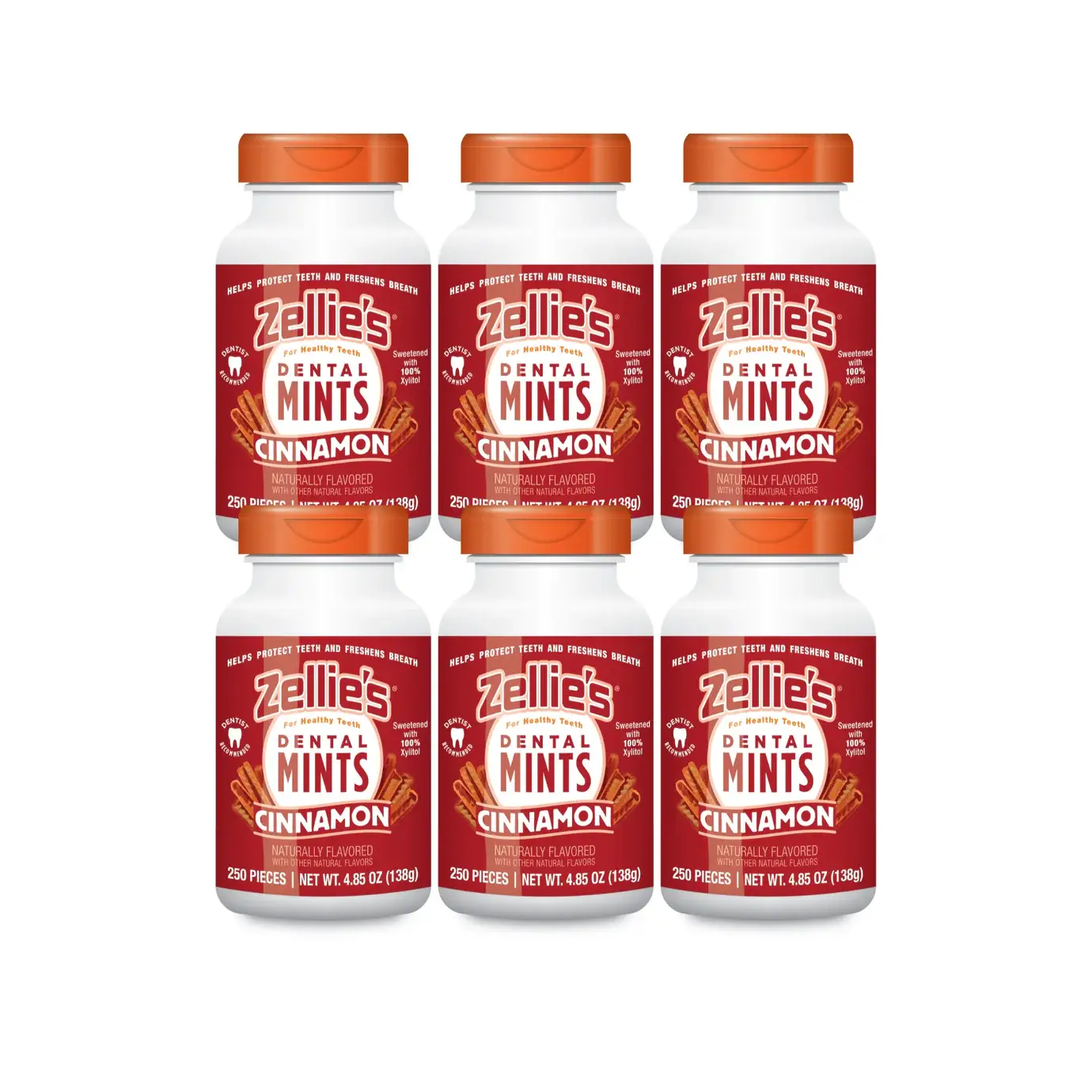 Zellie's - Wholesale Mints - Zellie's Xylitol Dental Mints - Cinnamon 250ct Jar2