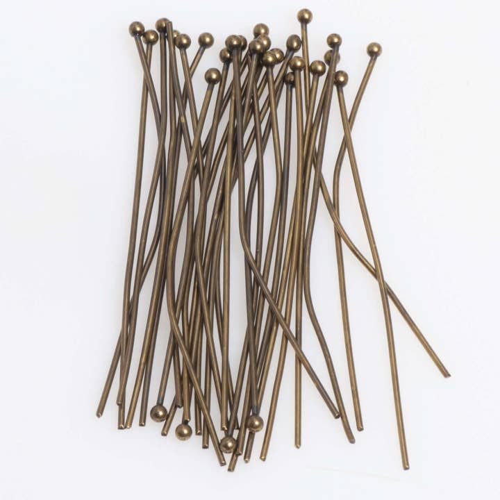 Continental Beads - Wholesale Craft Supplies - 2 Inch Head Pin with 2mm Ball made from Brass available in Multiple Finishes sold Individually - H/P2mm4