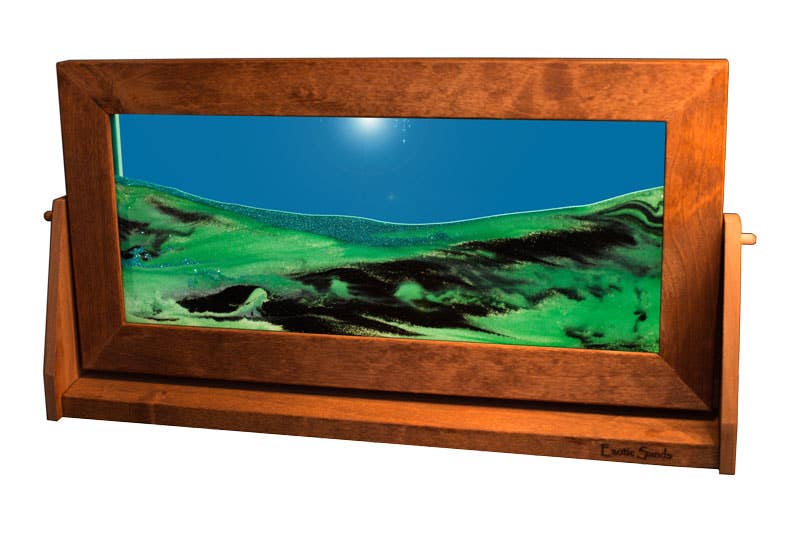 Exotic Sands, Inc. - Vente Décorations de table - Tableaux de sable mouvant en bois d'aulne (traditionnel)9