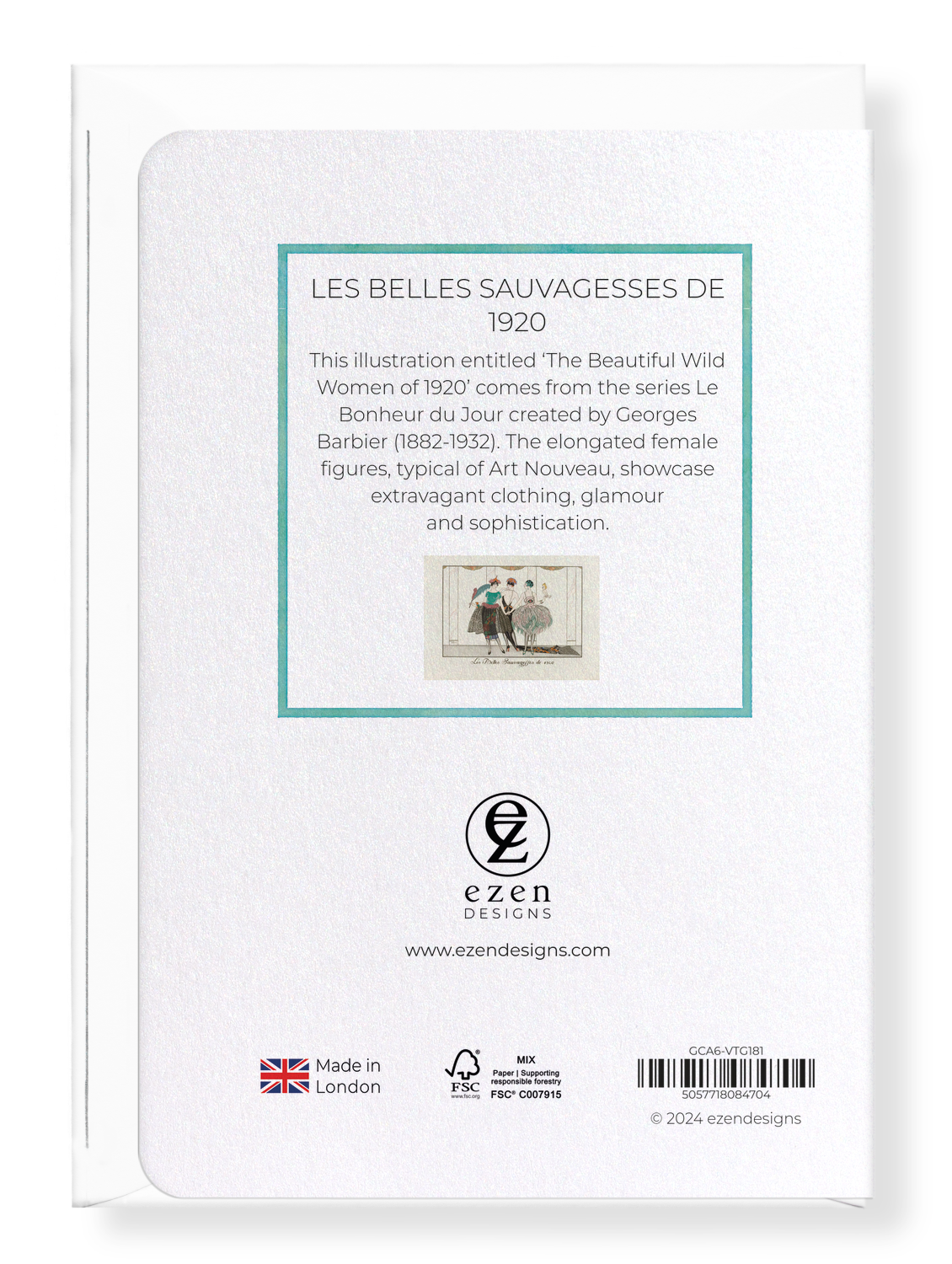 Ezen Trade - Wholesale Everyday Greeting Card - LES BELLES SAUVAGESSES DE 1920: Vintage Greeting Card1