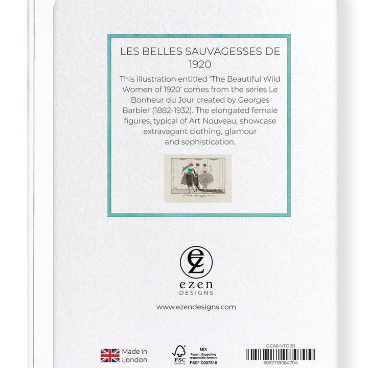 Ezen Trade - Wholesale Everyday Greeting Card - LES BELLES SAUVAGESSES DE 1920: Vintage Greeting Card1