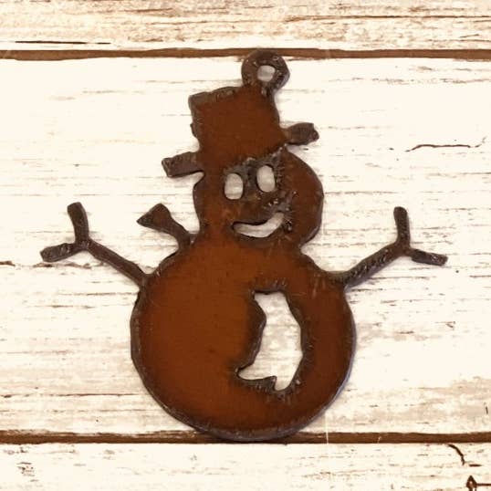 Universal Ironworks USA - Vente Breloques/médailles personnalisées - Breloque Bonhomme de neige givré avec bras0