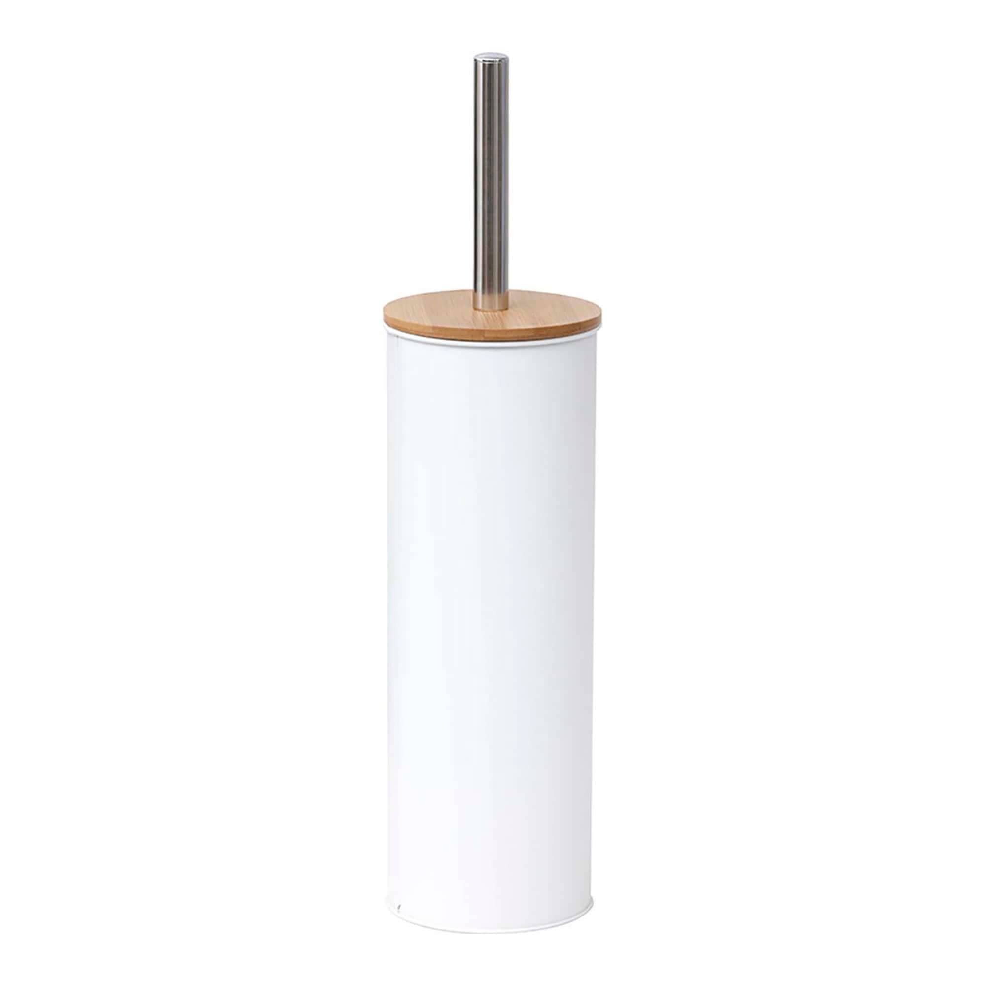 Evideco French Home Goods - Wholesale Toilet Bowl Brush - Metal Toilet Brush and Holder Set With Bamboo Lid0