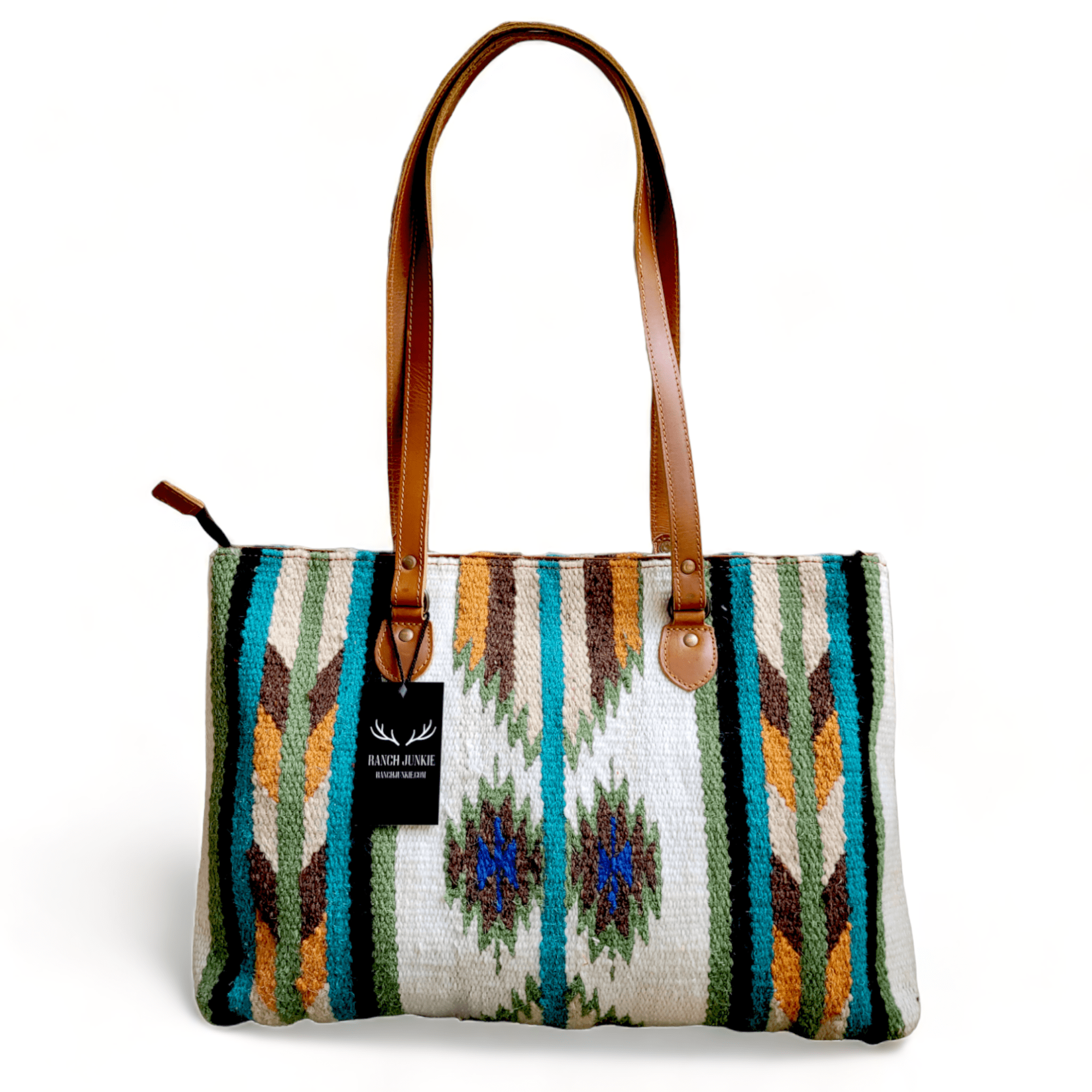 Ranch Junkie - Wholesale Tote Bag - Women's - Southwestern Large Handwoven Wool Boho Tote Aspen Saddle Blanket Bag0