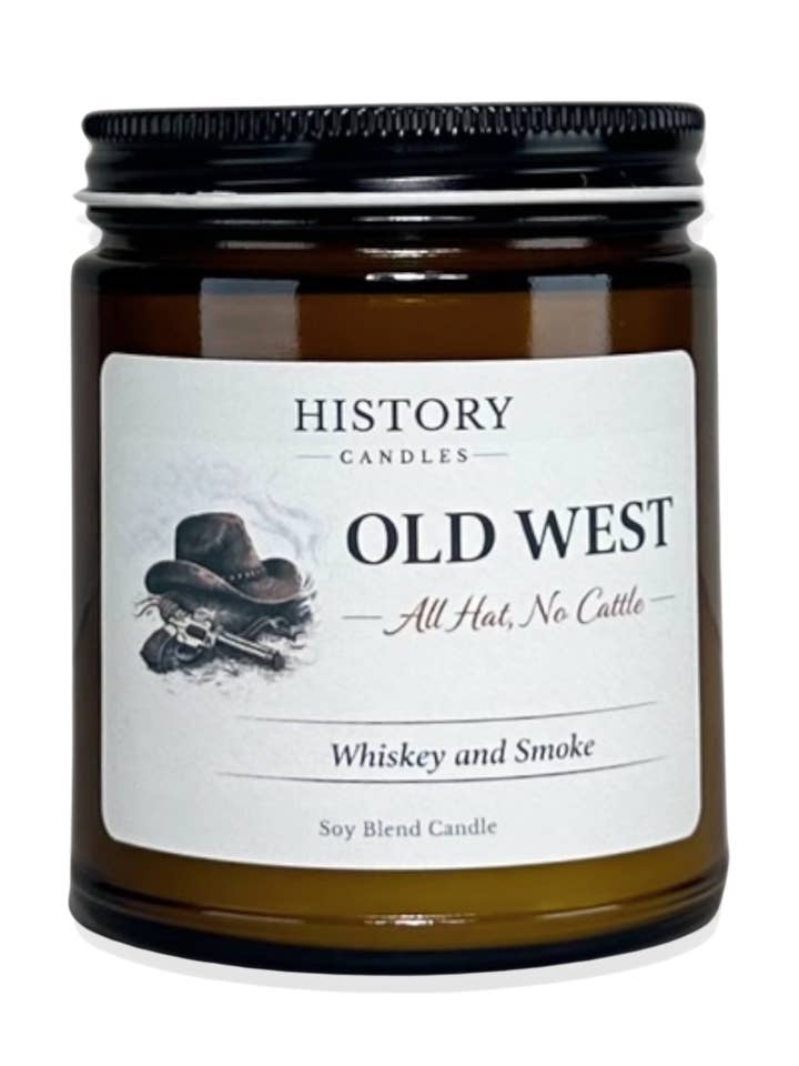 Old West - History Candle – Whiskey and Smoke for wholesale by History Candles