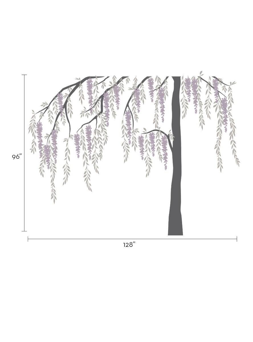 Simple Shapes - Wholesale Wall Decal/Stickers - Wisteria Weeping Willow Tree Decal3