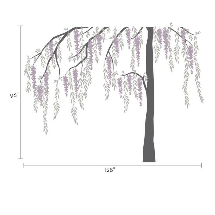 Simple Shapes - Wholesale Wall Decal/Stickers - Wisteria Weeping Willow Tree Decal3