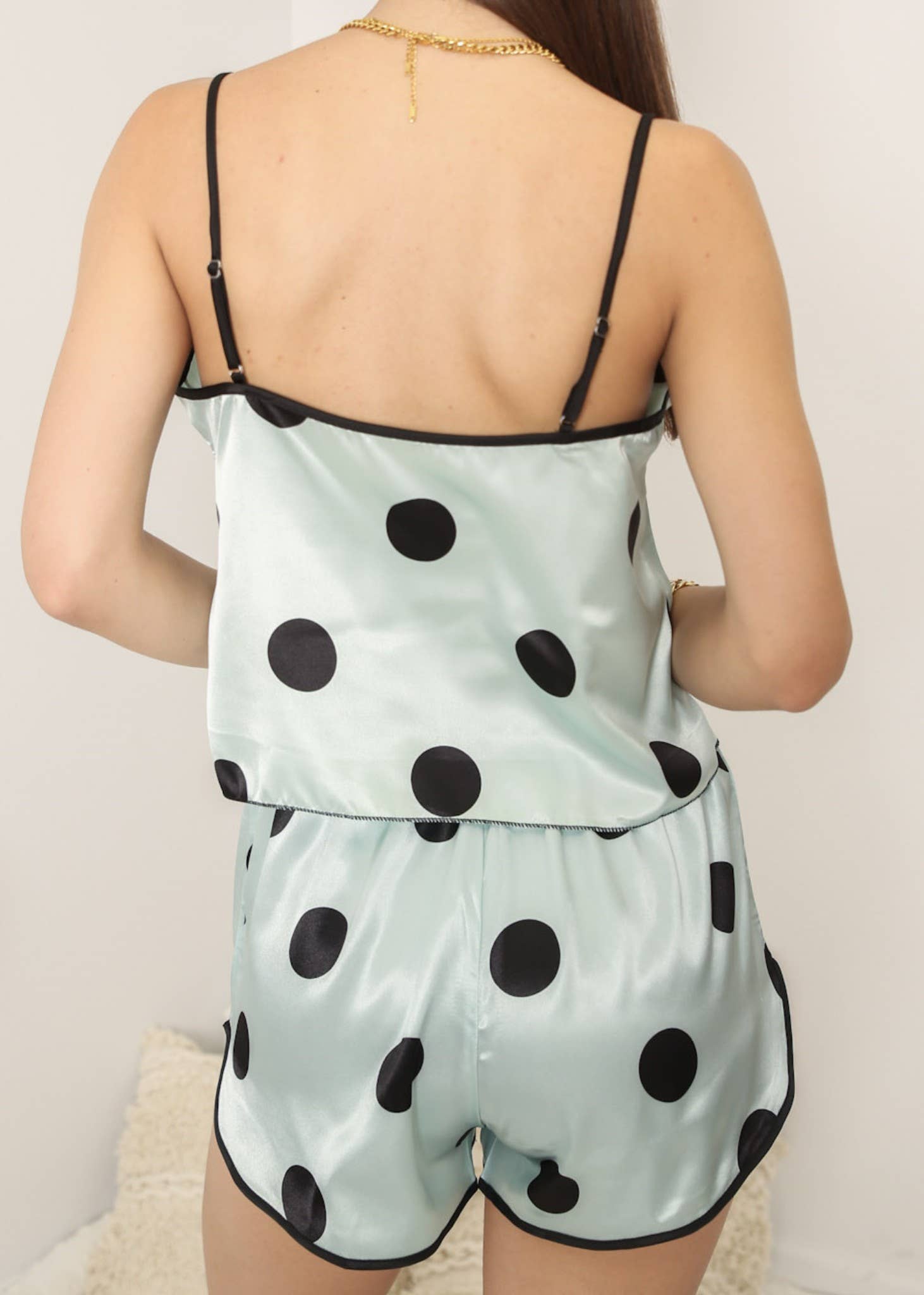 Anna Kaci Wholesale - Wholesale Sleepwear set – Women's - Multi 4 Piece Polka Dot Lounge Pajama Set6