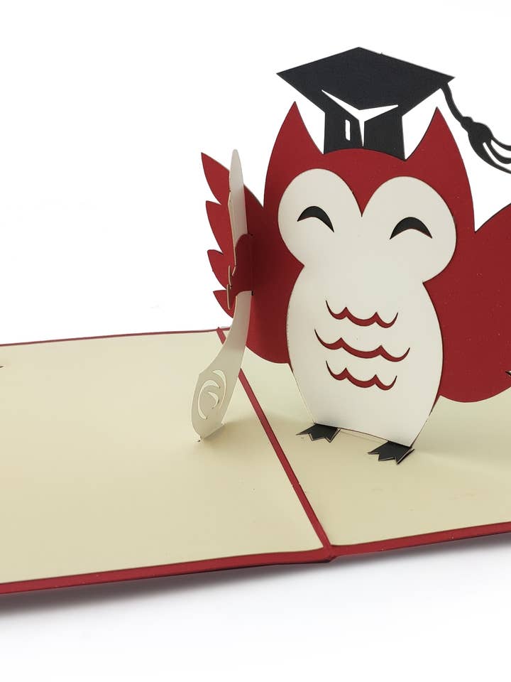 Graduation Owl Pop Up Greeting Card Graduation Owl Pop Up Gr for wholesale by Carol Wilson Fine Arts Inc./For Arts Sake