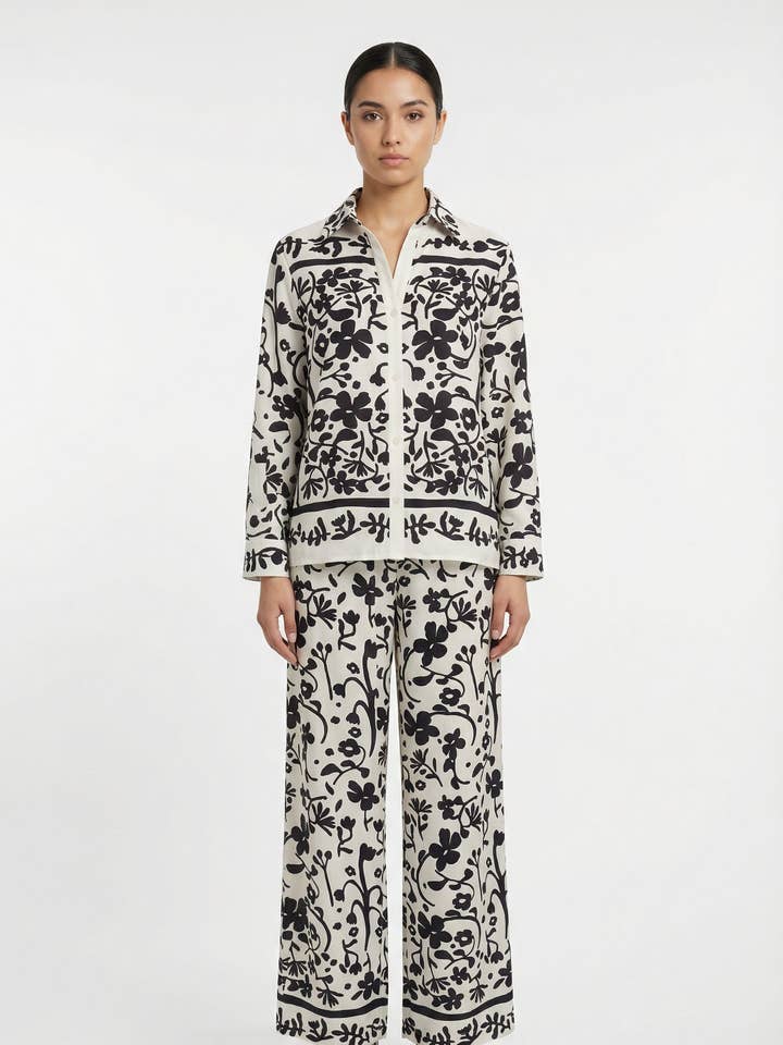 Monokrom Botanisk Bårdtryck Set för wholesale av LINZY