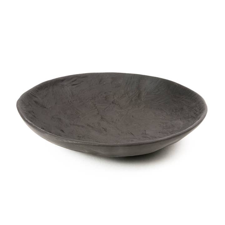 Matt finish, black stoneware, medium Platter for wholesale by 1882 Ltd.