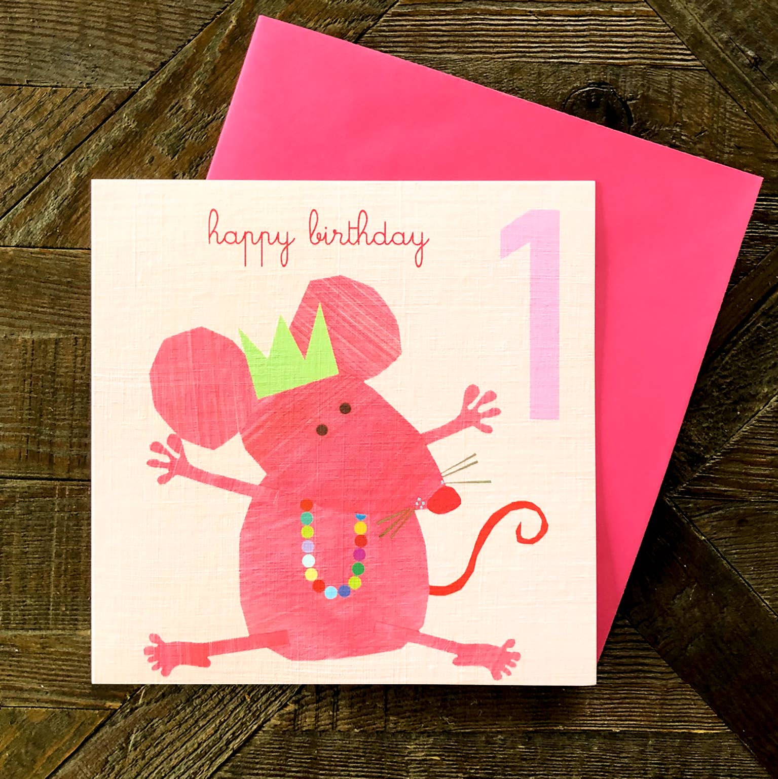 Kali Stileman Publishing - Wholesale Birthday Card - JA06 Mouse 1st Birthday Card1