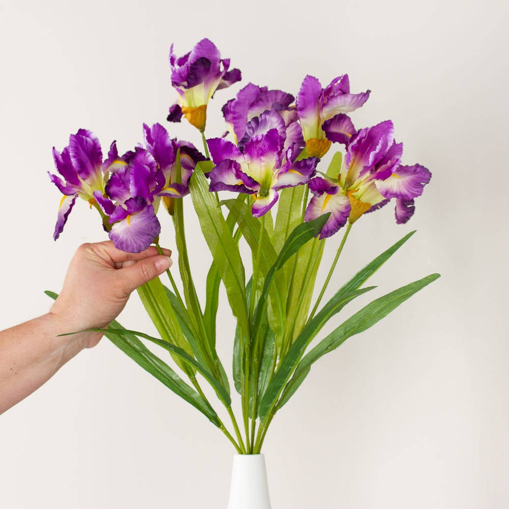 Factory Direct Craft - Wholesale Artificial Flowers - 22" Spring Artificial Iris Flower Bush  2