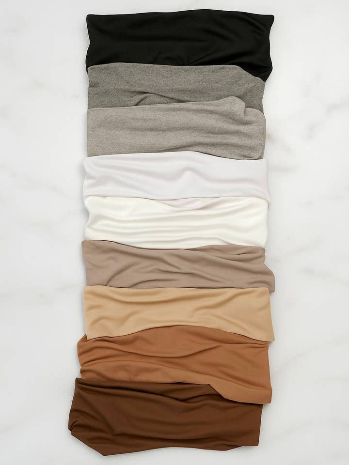 Neutral Extra Wide Yoga Headbands for wholesale by MandaBees Headbands
