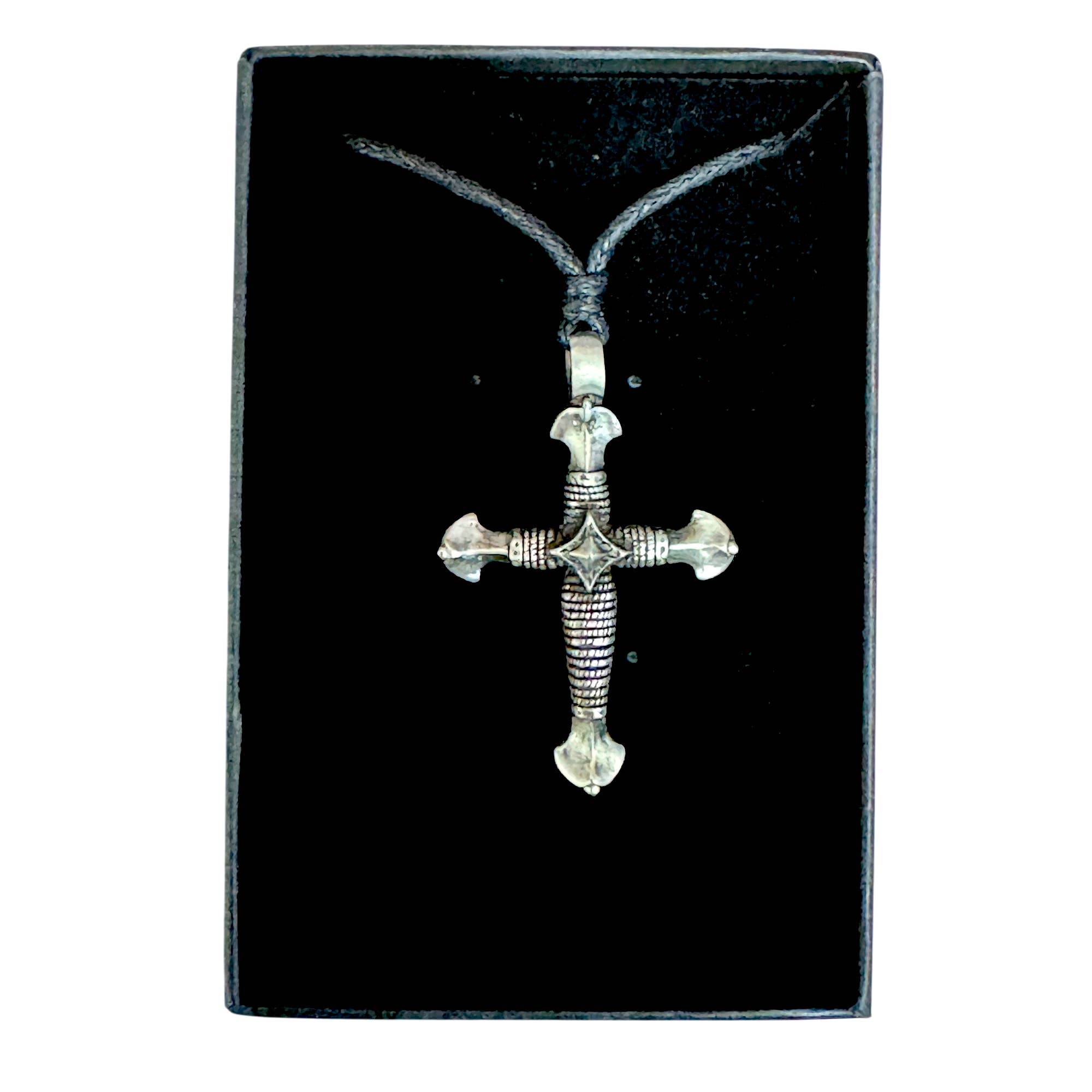 Myth & Magik - Silver Jewellery Cavern Wholesale - Wholesale Pendant/Charm Necklace - Hallowed Cross Pewter Necklace – Adjustable Gothic (USA-DDP)1