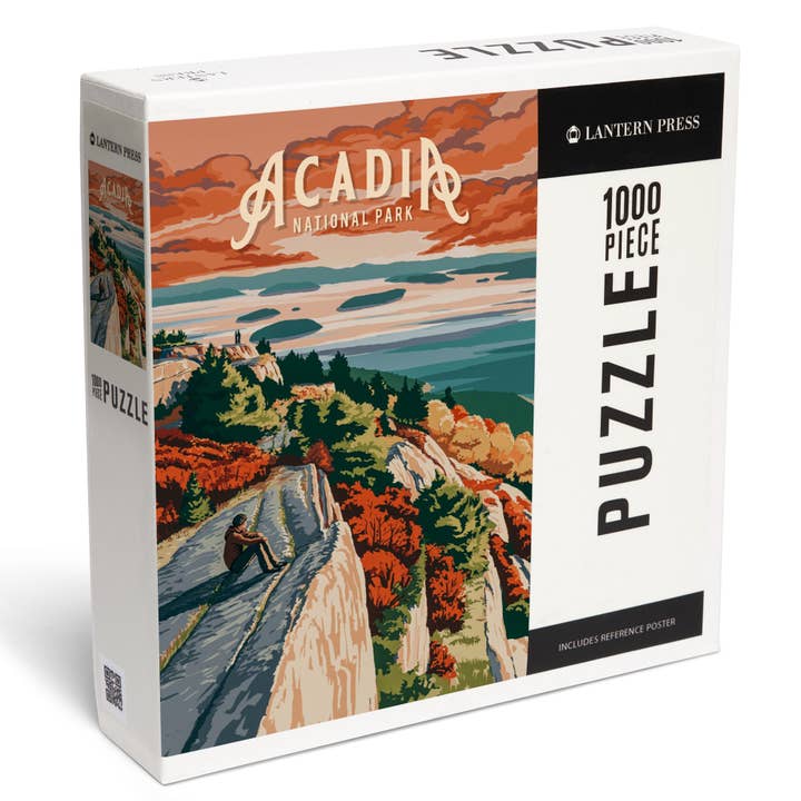PUZZLE DA 1000 PEZZI Parco nazionale di Acadia, Maine, Painterly per la vendita all'ingrosso da parte di Lantern Press