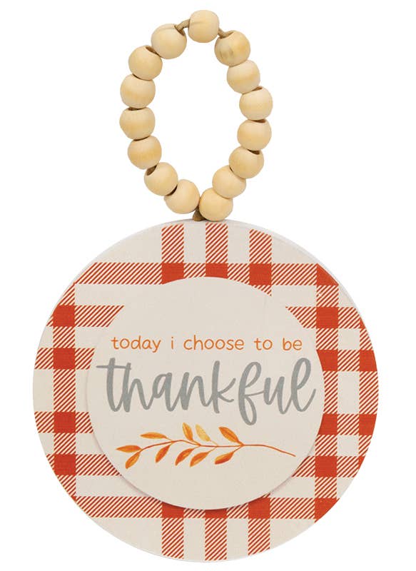 The Hearthside Collection - Wholesale Ornament Set - Thankful/Blessed/Gratitude Beaded Ornament, 3 Assorted3
