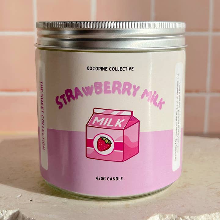 Kocopine Collective - Wholesale Jar/filled candle - Strawberry Milk | Peach Nectar + Strawberry | 420g0