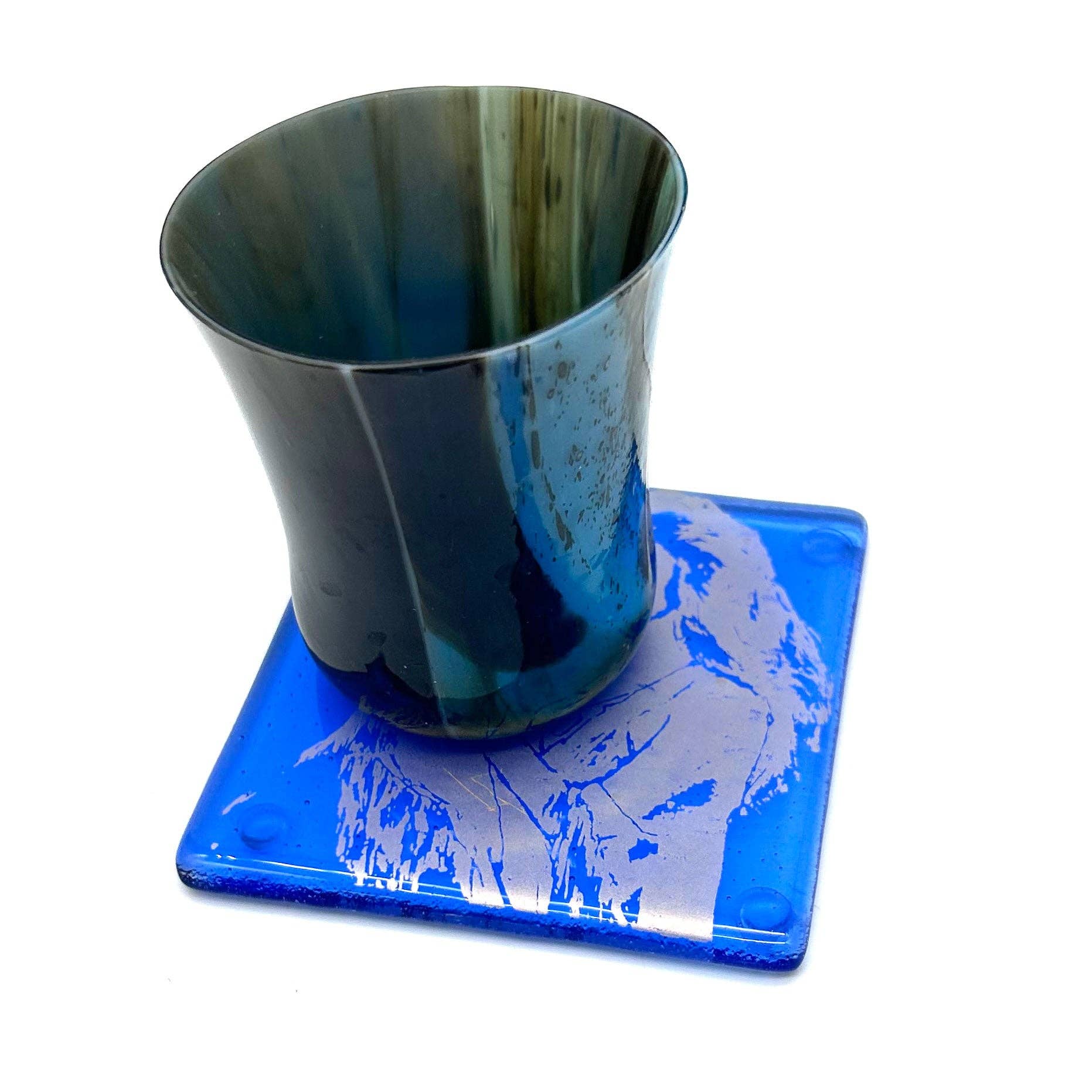 Kiku Handmade | Contemporary Fused Glass Home Goods - Wholesale Coasters - Stevie Nicks Fused Glass 4" Single Coaster2