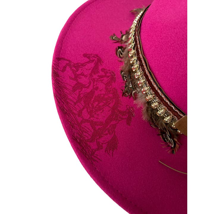 Wild Indigo – Engroshandel Cowboyhat - Dame – Vilde blomster Vilde heste Brændt hat Cowboy Western Hat2