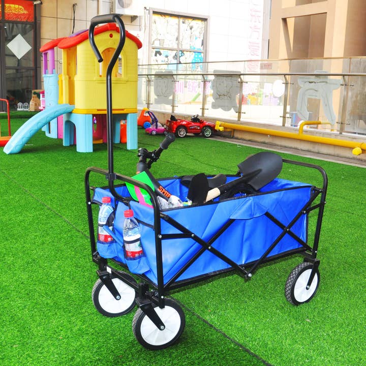 Hard Rock Health Stores - Wholesale Beach Accessories - Outdoor Folding Wagon Garden ; Large Capacity Folding Wagon Garden Shopping Beach Cart ; Heavy Duty Foldable Cart; for Outdoor Activities; Beaches; Parks; Camping35