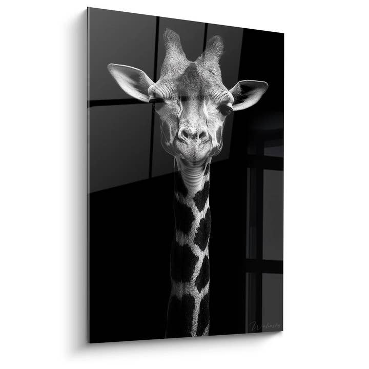 Giraffe Painting - Majestic Portrait - Black and White Animal Edition for wholesale by Walensky