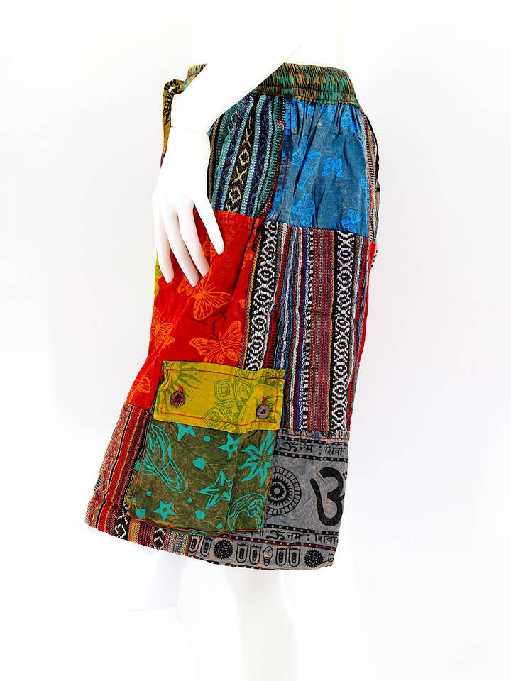 Himalaya Handmade - Wholesale Shorts - Women's - Cotton Hippie Handmade Gheri Patchwork Bohemian Shorts5