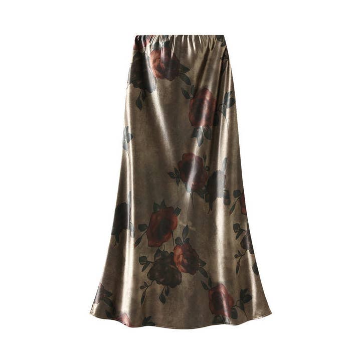 Vintage Print Mermaid Midi Skirt for wholesale by ShieldChic