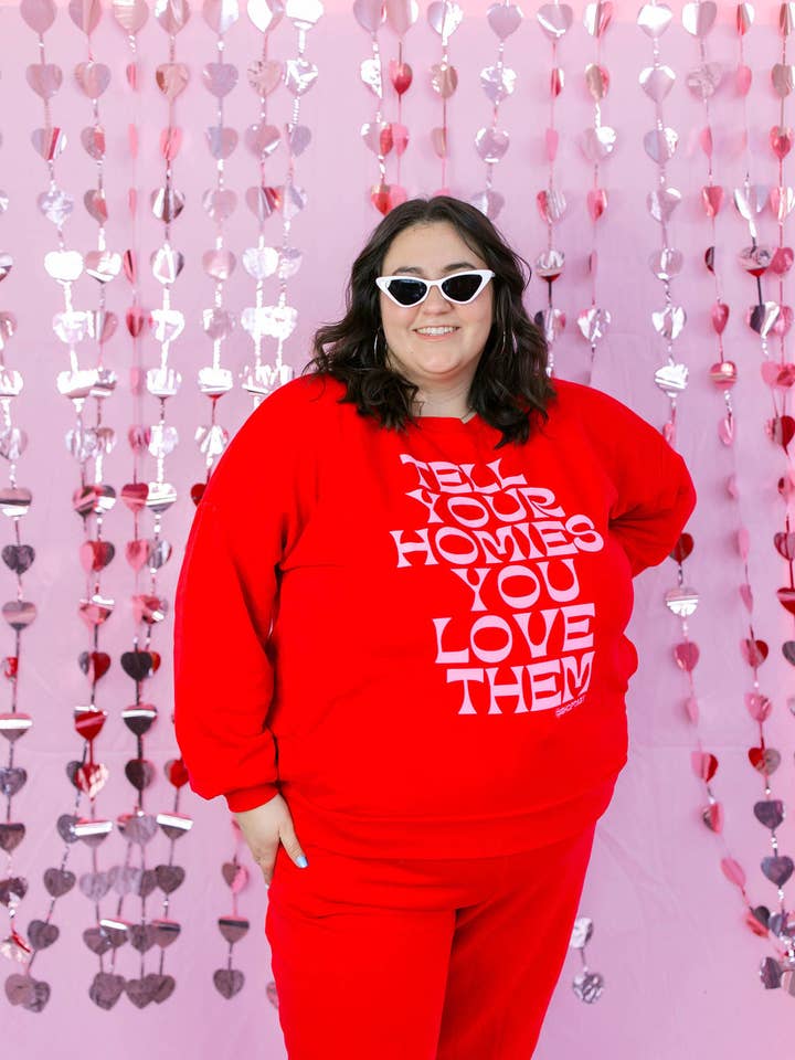 Taby Originals – Engroshandel Loungesæt - Dame – TABY ORIGINAL DESIGN: Fortæl dine venner, at du elsker dem i RØD*** PUFF*** & ULTRA SOFT***5