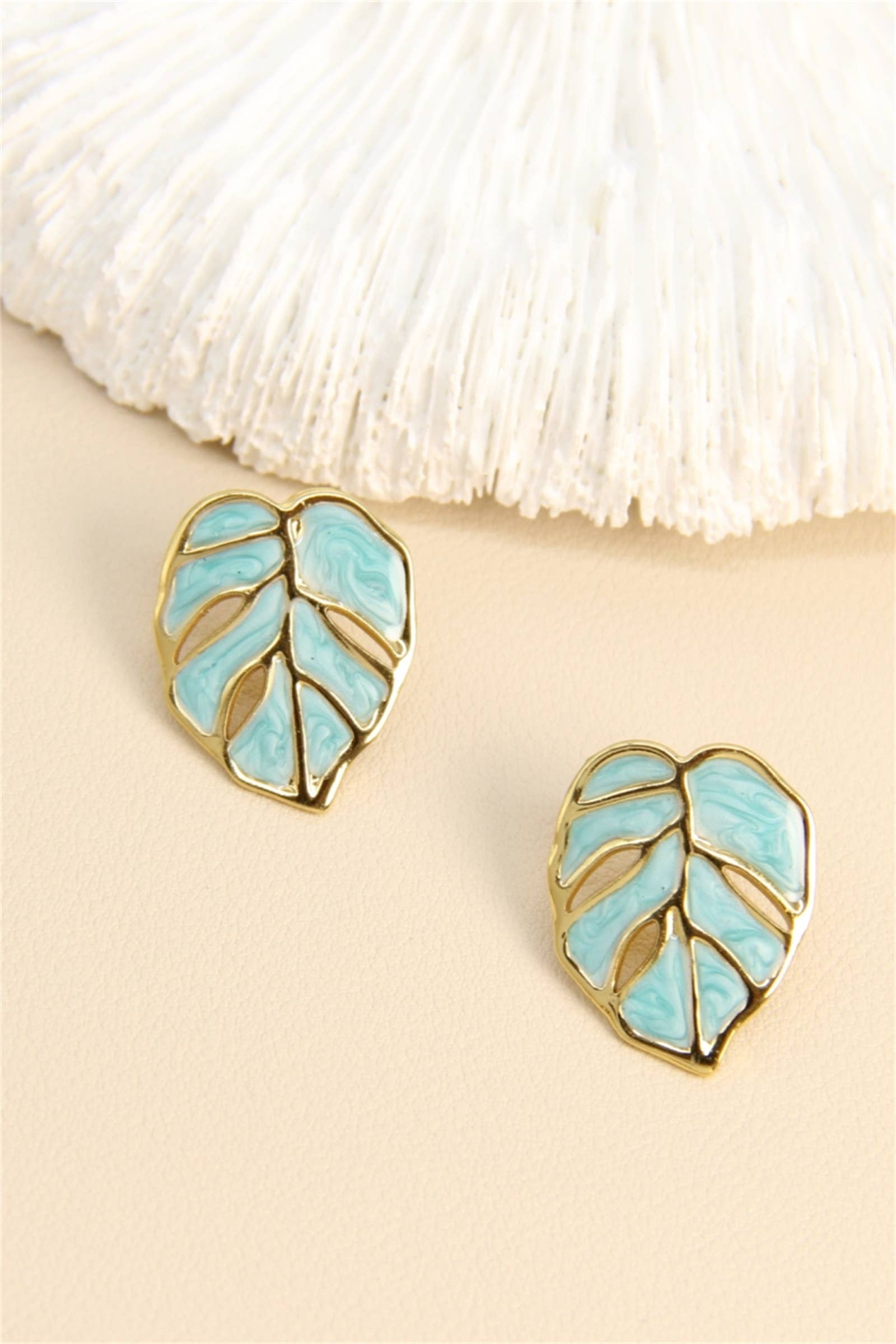 BELLISSIMA BIJOUX - Wholesale Stud/Post Earrings - Enamel Leaf Earrings – Tropical Collection6