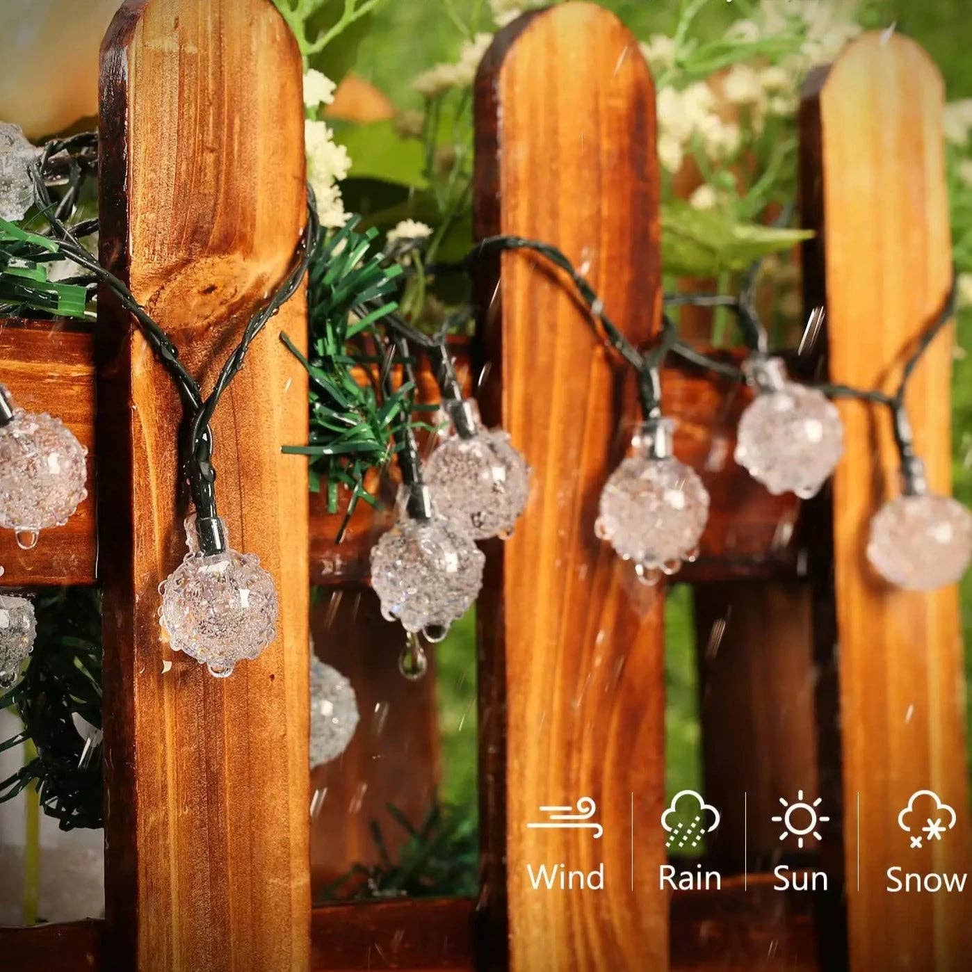 BRECK + FOX - Vente Guirlandes lumineuses - Guirlande solaire à lumières scintillantes11