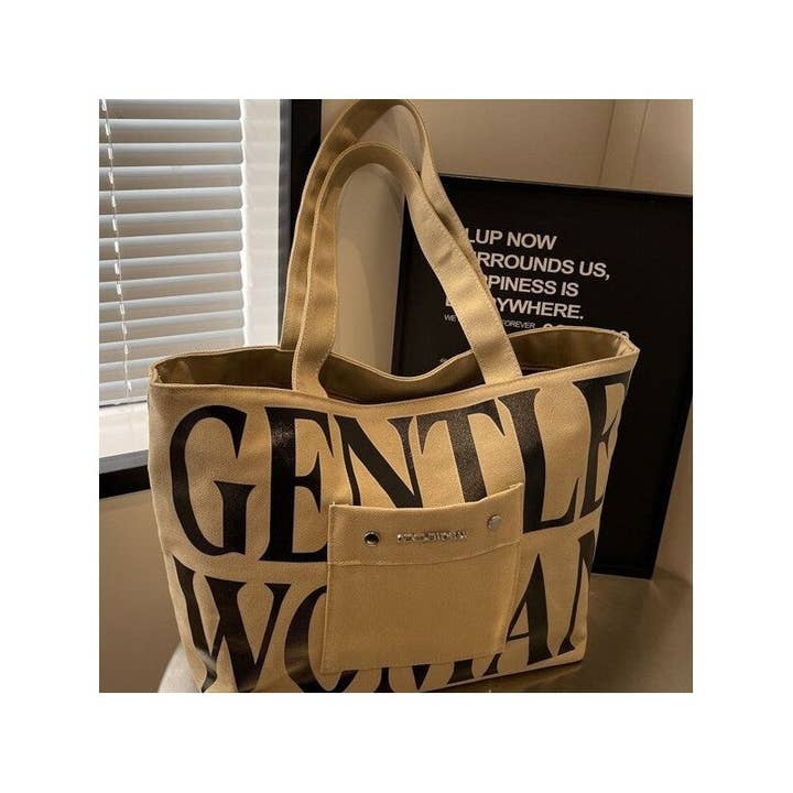 UZ Wholesale Store – wholesale Bärkasse - Dam – Brevtryck Canvas axelväska med stor kapacitet7