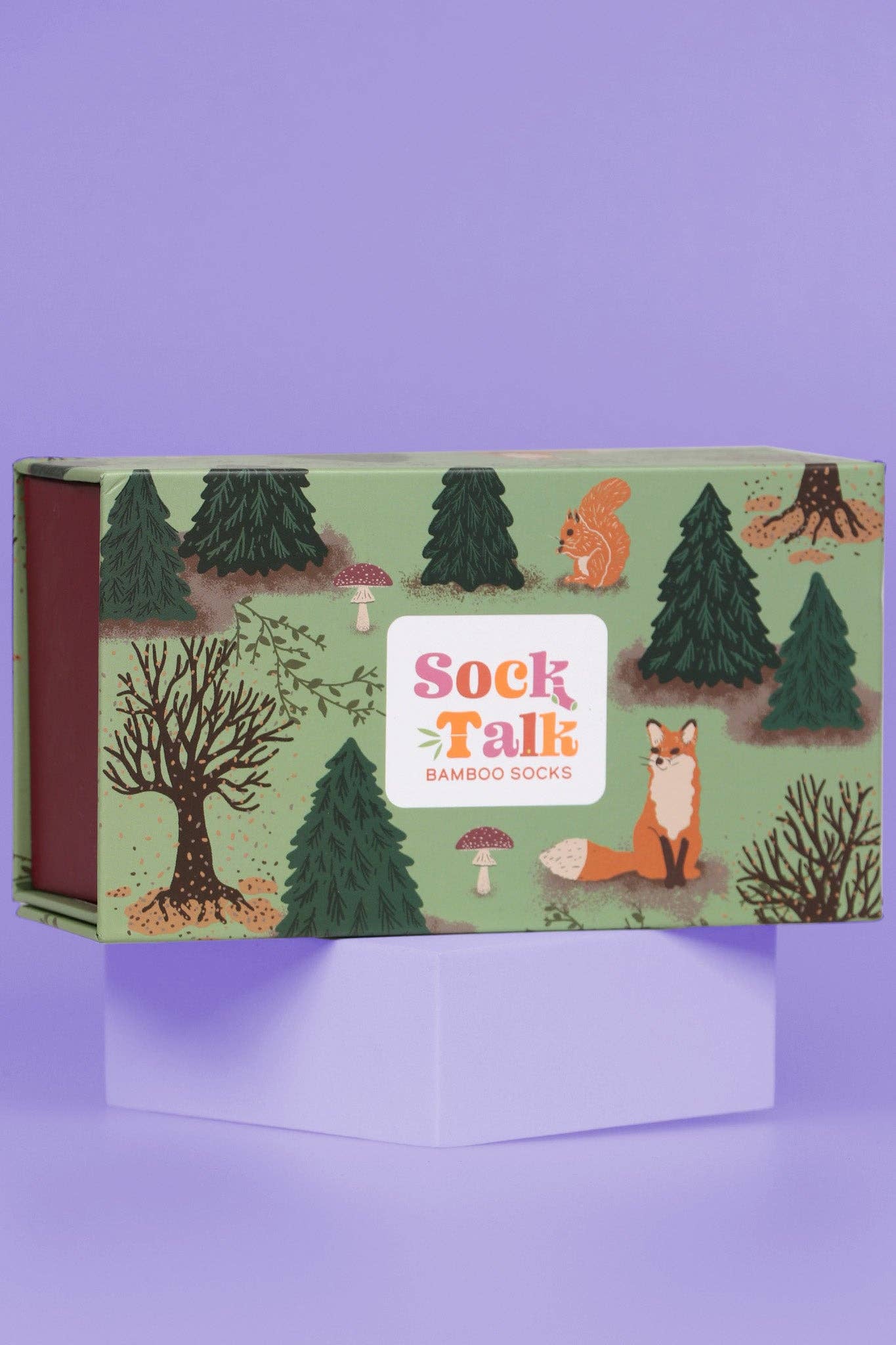 Sock Talk - Wholesale Gift Box - Women's Woodland Animals Fox Squirrel Hedgehog Gift Set Box1