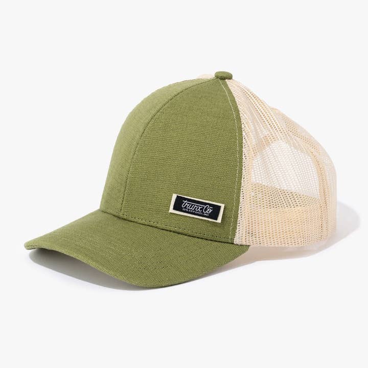 Trunx Hemp Hat - Trucker Style (Olive & Oyster) for wholesale by Trunx