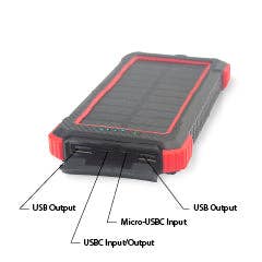 Portable Power Bank + Wireless Phone Charging + Backup Solar Panel for wholesale by RidePower