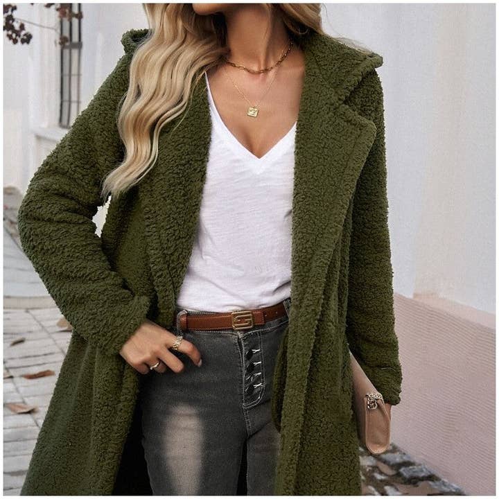 UZ Wholesale Store - Wholesale Jacket - Women's - Casual Loose Fit Hooded Solid Color Jacket