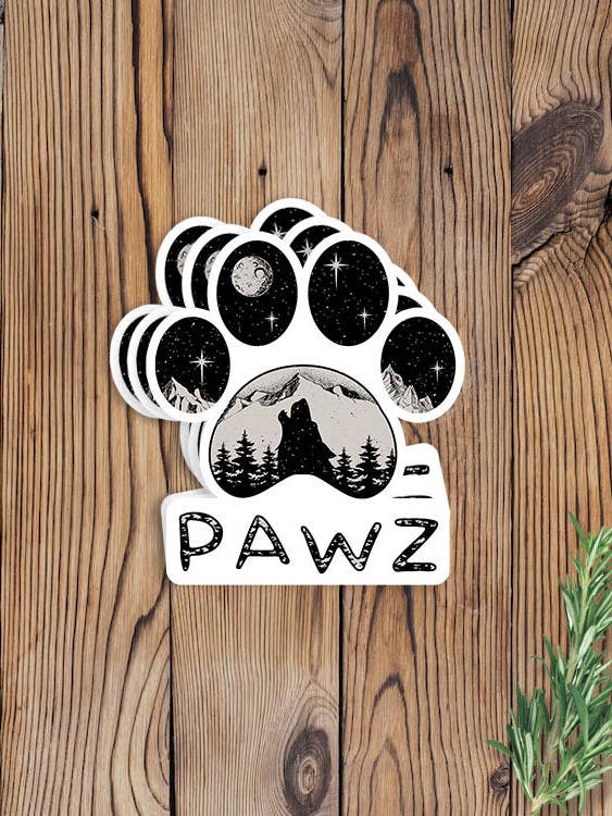Howling Wolf vinyl sticker voor wholesale door PAWZ