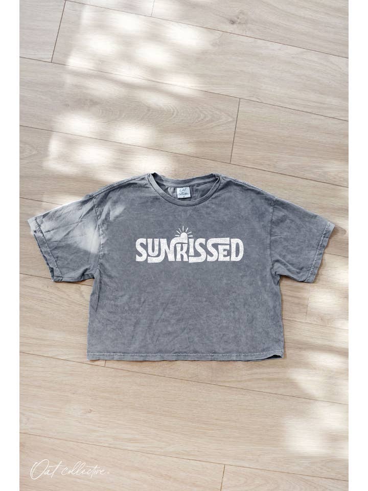 OAT COLLECTIVE - Wholesale Screen Printed T-Shirt - Women's - SUNKISSED Cropped Mineral Graphic Top4
