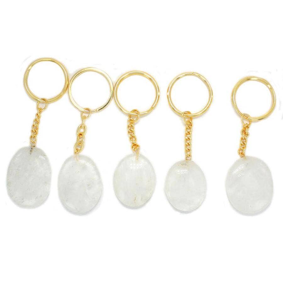Rock Paradise - Wholesale Keychain - Unisex - Crystal Worry Stone Keychain Pack in Gold or Silver Tone9