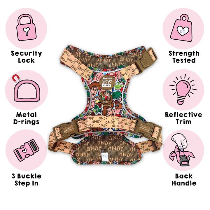 Pawsome Paws - Wholesale Pet Harness - Dog - Disney© Tough Trails™ Harness - Toy Story Friends